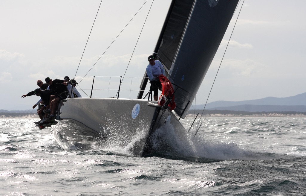 Hooligan with bowman in the office. NSW IRC Championship. Sail Port Stephens 2011  <br />
 © Sail Port Stephens Event Media